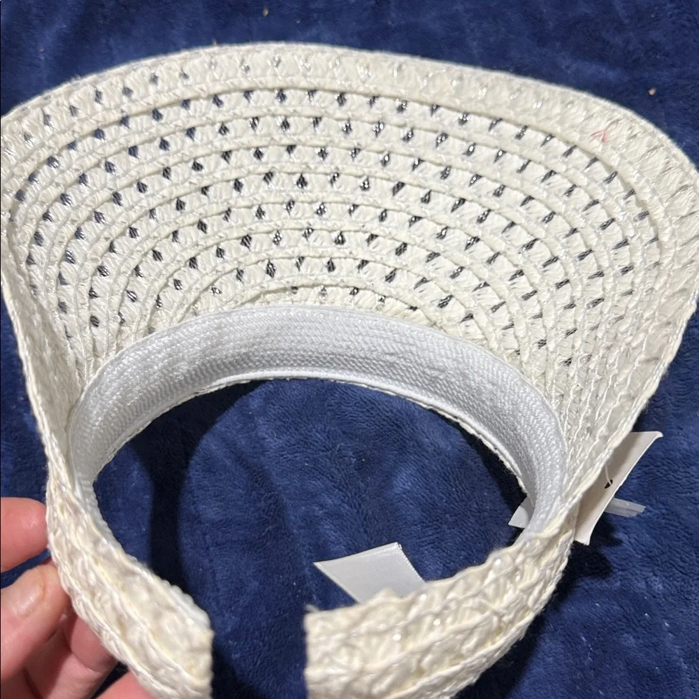 Women's White Opp Straw Sun Visor - Picture 6 of 14